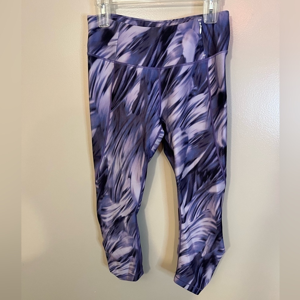 Calia By Carrie Underwood Purple Print Workout Capris Sz M